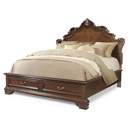Queen Storage Bed with Two Drawers